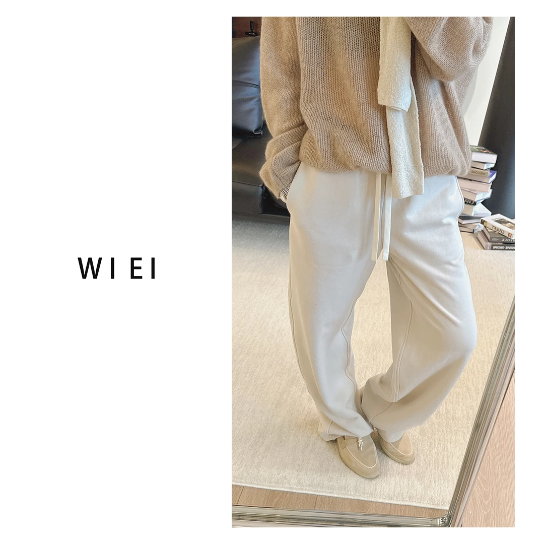 《WI EI》老钱裤*_肌理隐藏口袋 抽绳弯刀休闲裤W25302162