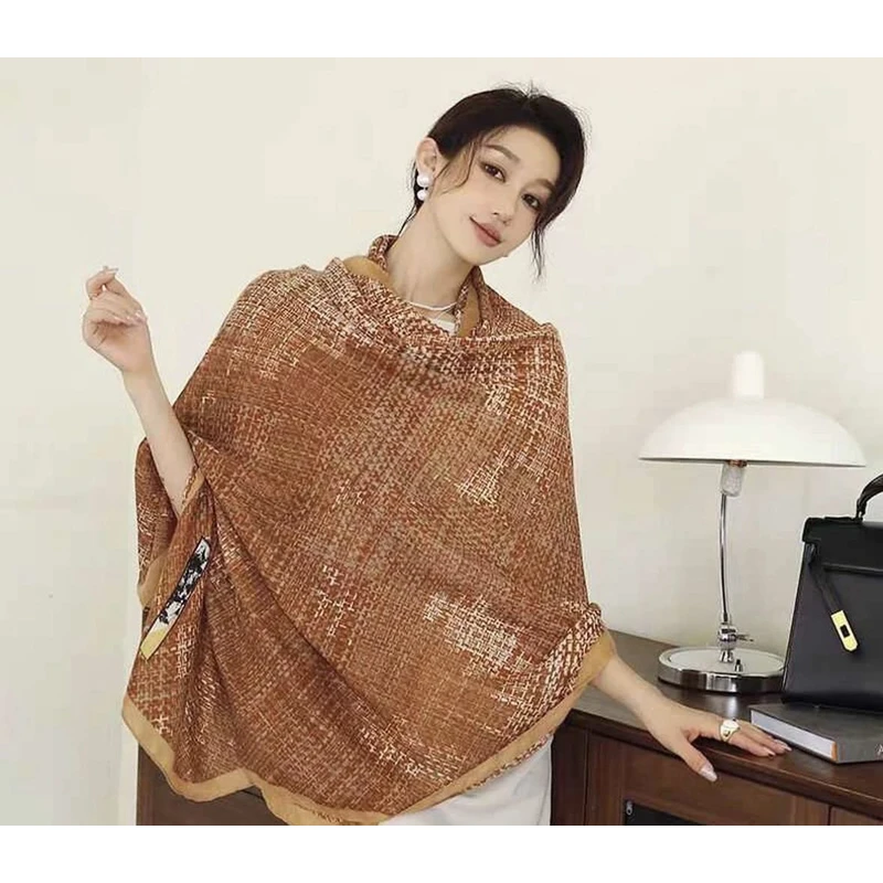 【复古花卉】180*70春秋冬款国风高端丝巾Z783