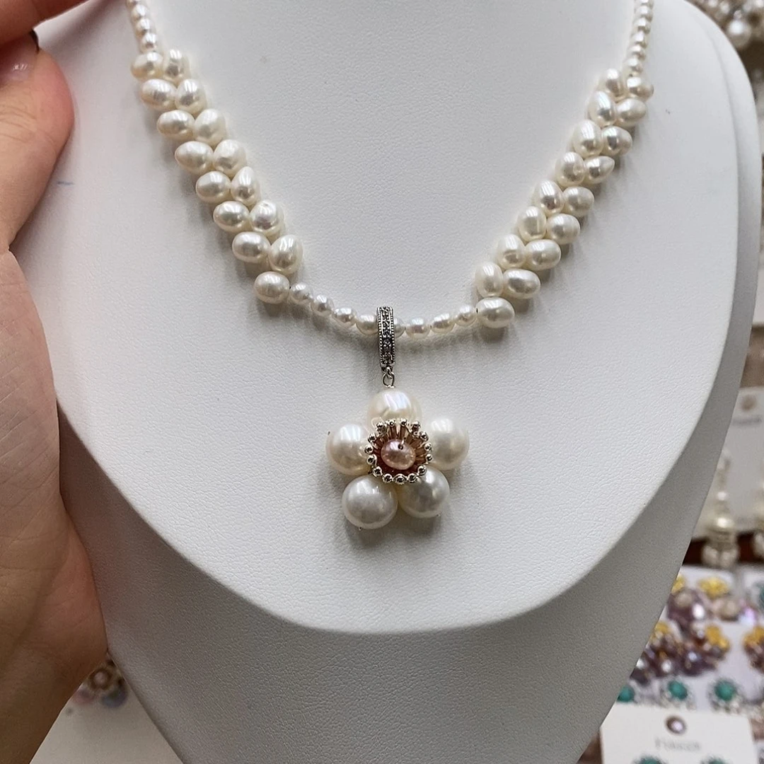 银S925镶嵌耳饰淡水珍珠