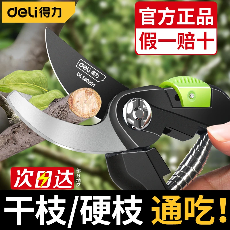 得力剪枝剪刀园林修枝剪花艺树枝专用绿化果树剪刀粗枝剪园艺剪子