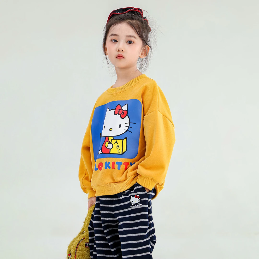 HELLO KITTY 圆领儿童卫衣2025新款舒适时尚秋季洋气女宝上衣潮童