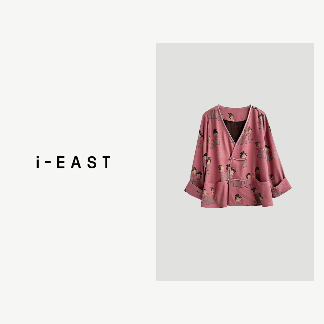 i-EAST 唐宫夜宴~新中式小糖人开衫外套-4C GF503