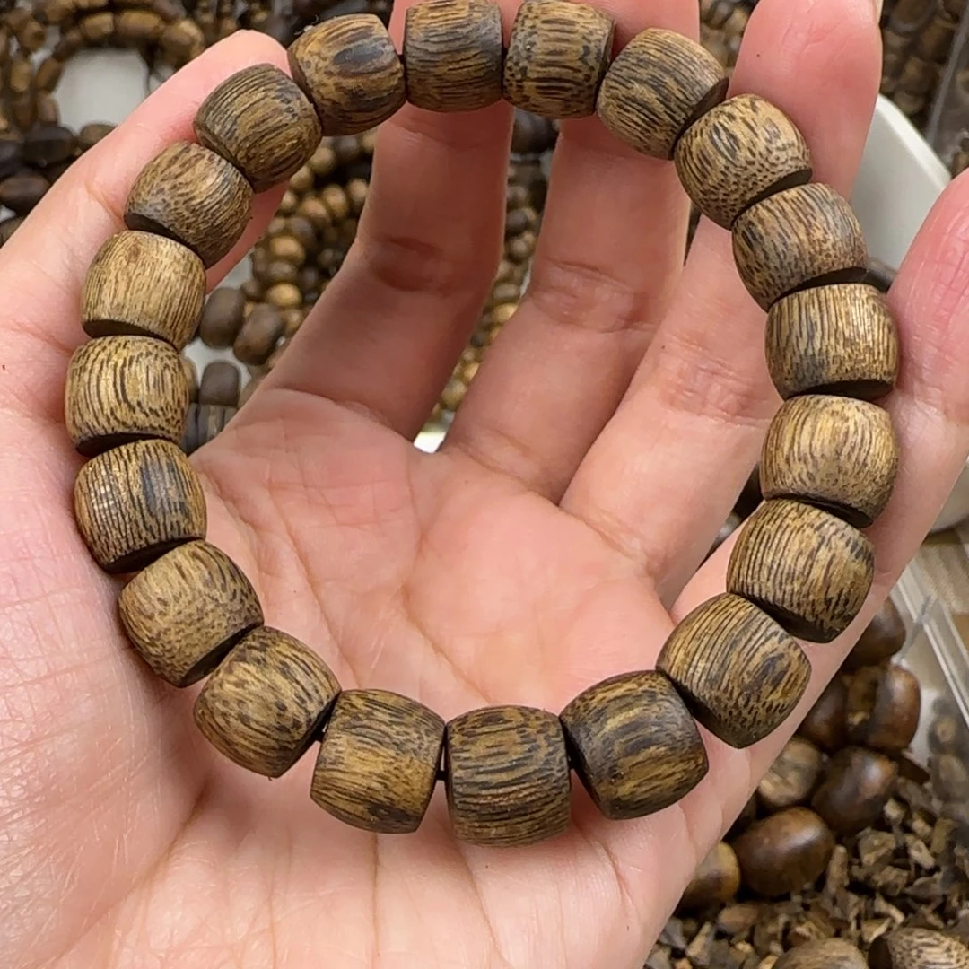 沉香手串无**非单圈鼓珠1.0规格9.2克陆河老料