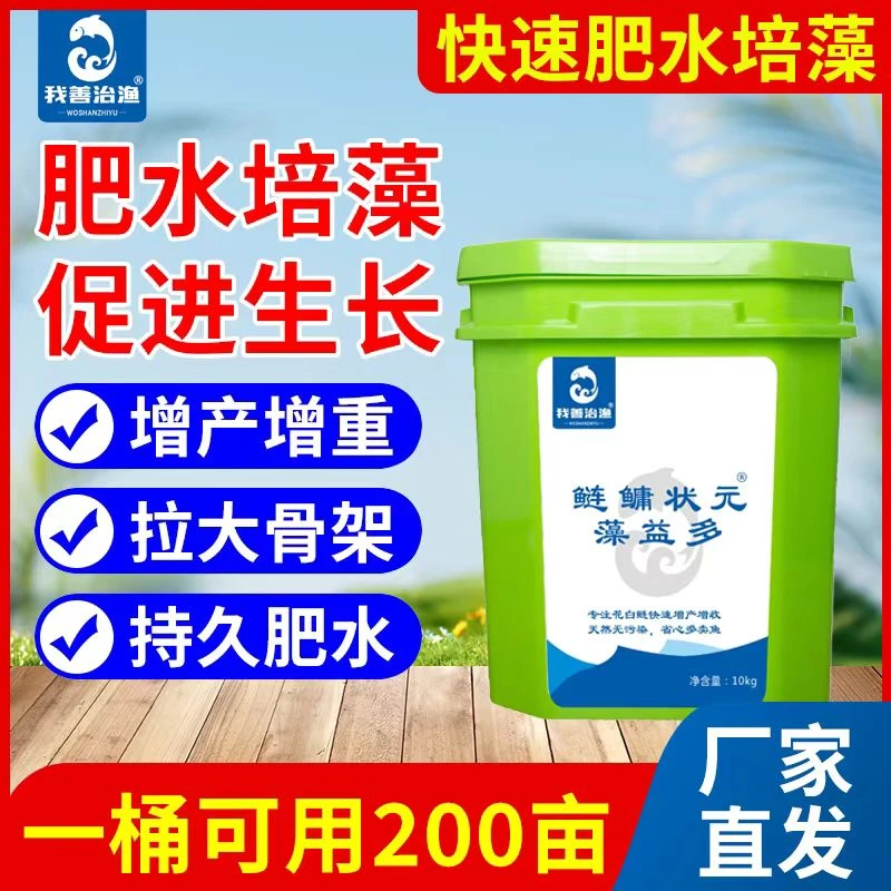 鲢鳙状元藻益多鱼塘肥水小球藻硅藻种晴雨两用花白鲢水产养殖专用