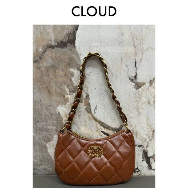 ［CLOUD］小香风23K HOBO腋下包高级感真皮月牙包2025新款链条包