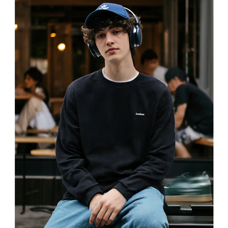 Lookun 克莱因 长T长袖圆领百搭简约宽松情侣打底春秋舒适休闲