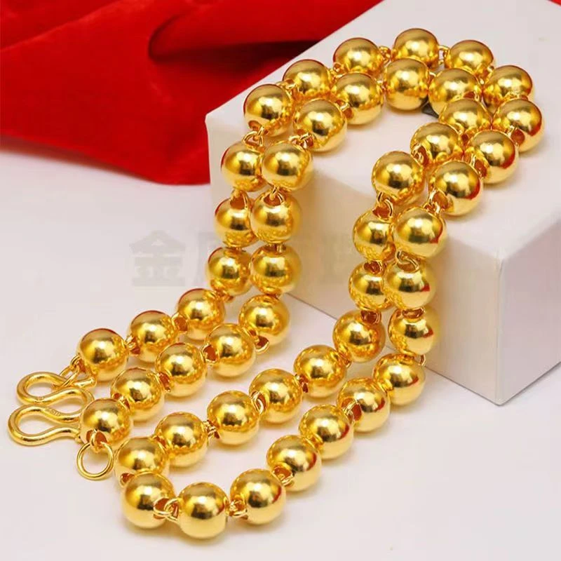 合金项链 TYC新款版 高定款精工空心薄壁卡12大圆珠项男士百搭款