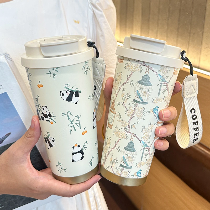 保温杯316不锈钢正品咖啡杯便携随行吸管水杯女生高颜值2026新款