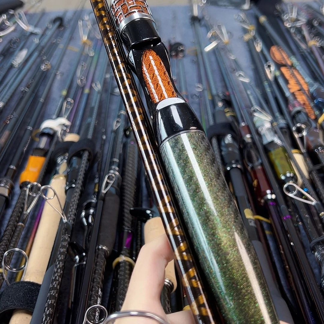 3.8m碳素.**平路亚杆直柄三节路亚