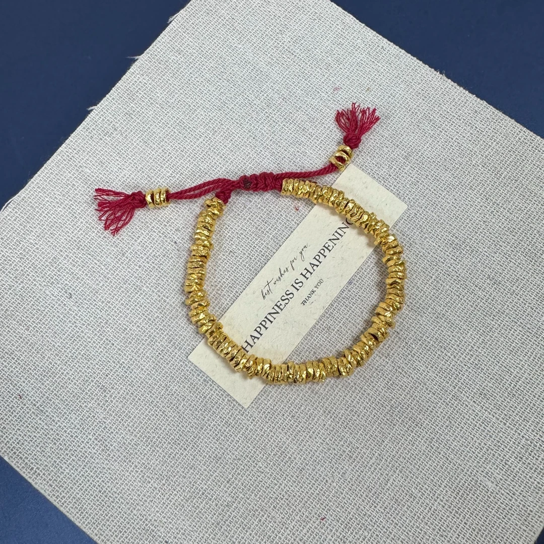 足金999满串盘缠红绳手串