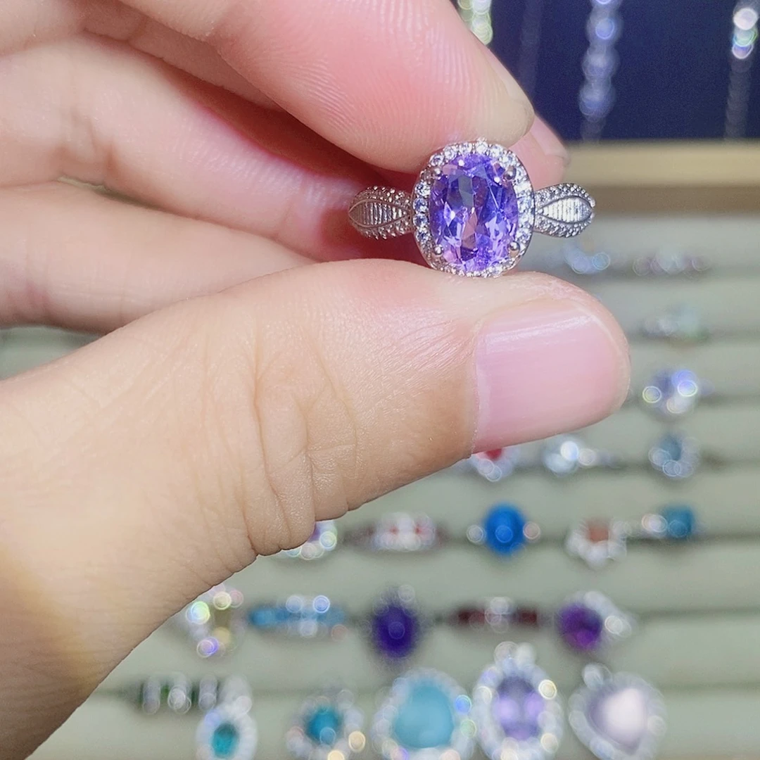 银S925镶嵌戒指紫晶