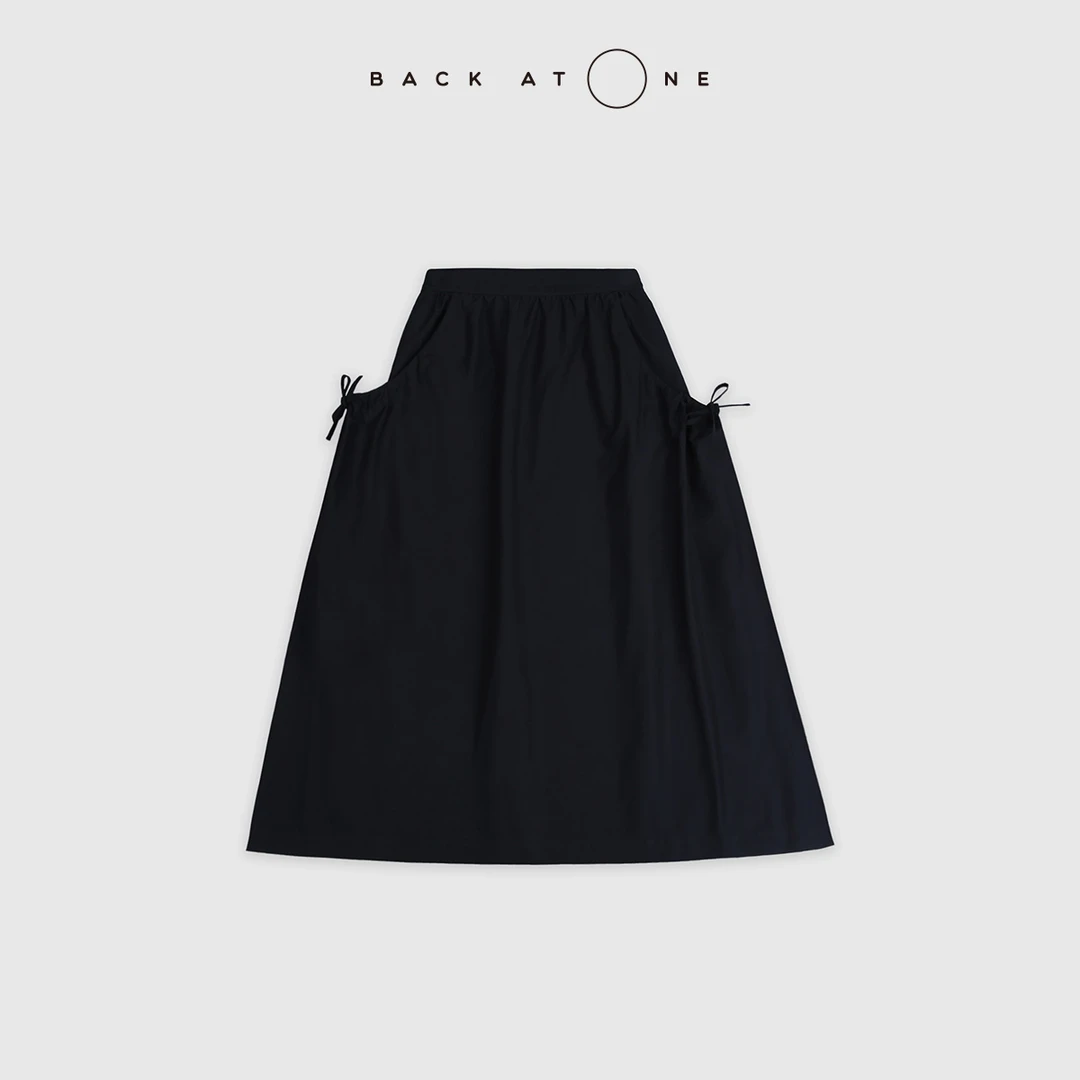 BackAtOne“活力花苞”鄂尔*别致藏蓝色蝴蝶结半身裙 BFS-2BH072B-K