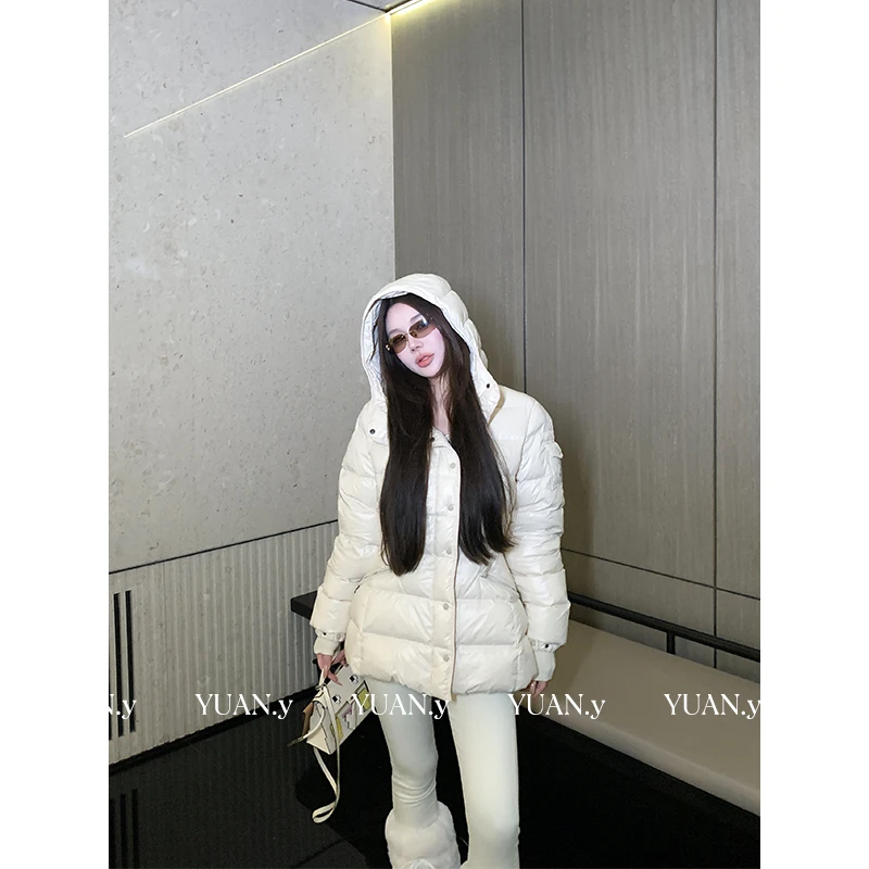 媛媛【归鸿落雪】三星高品90白鹅绒羽绒服外套冬新款鹅绒服#YL0114