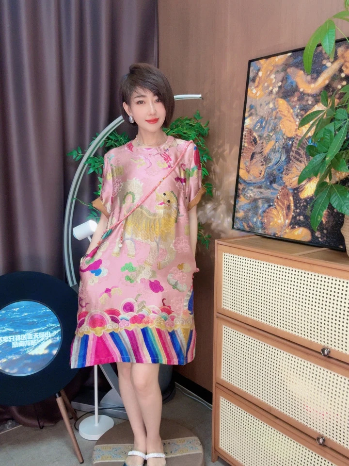 【露lu专属】福佑满庭原创新中式新款连衣裙