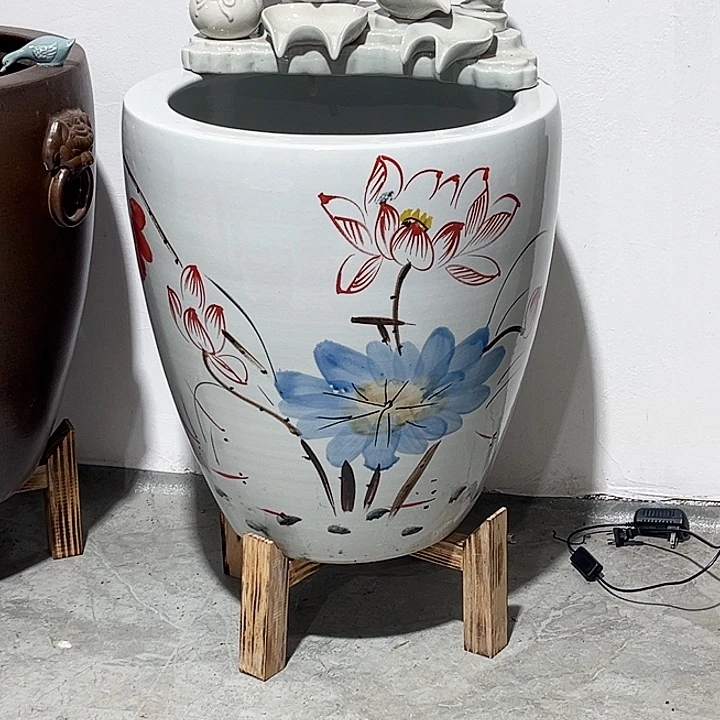 摆件陶景德镇陶瓷鱼缸