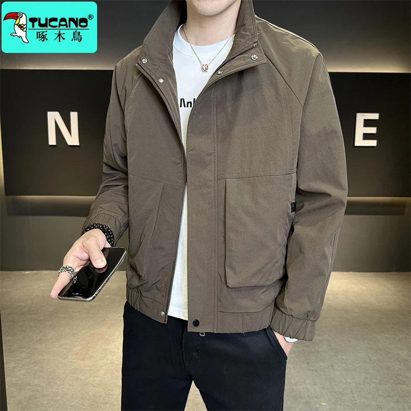 TUCANO/啄木鳥短款立领外套春秋季韩版男士夹克休闲百搭时尚上衣