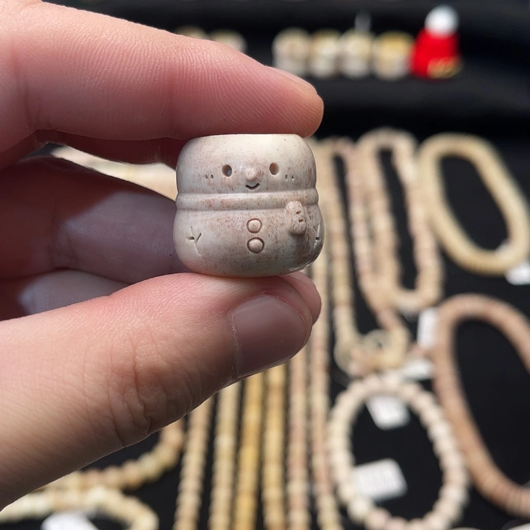 吊坠白玉菩提精品马骨雕刻