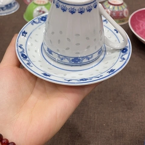 瓷片景德镇清米通瑕疵咖啡杯