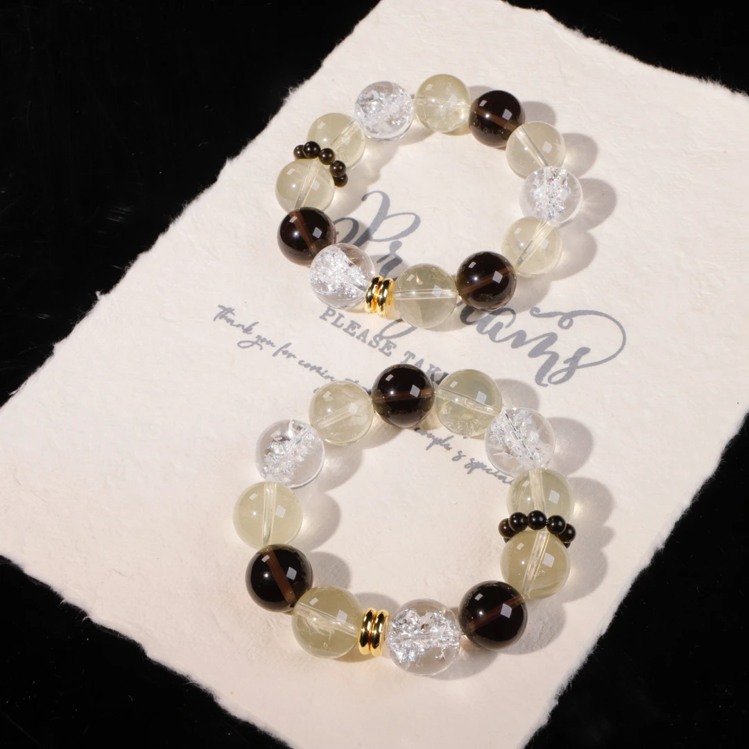 【见春山】16mm天然水晶黄水晶手串女款手链XG6053多样性发一