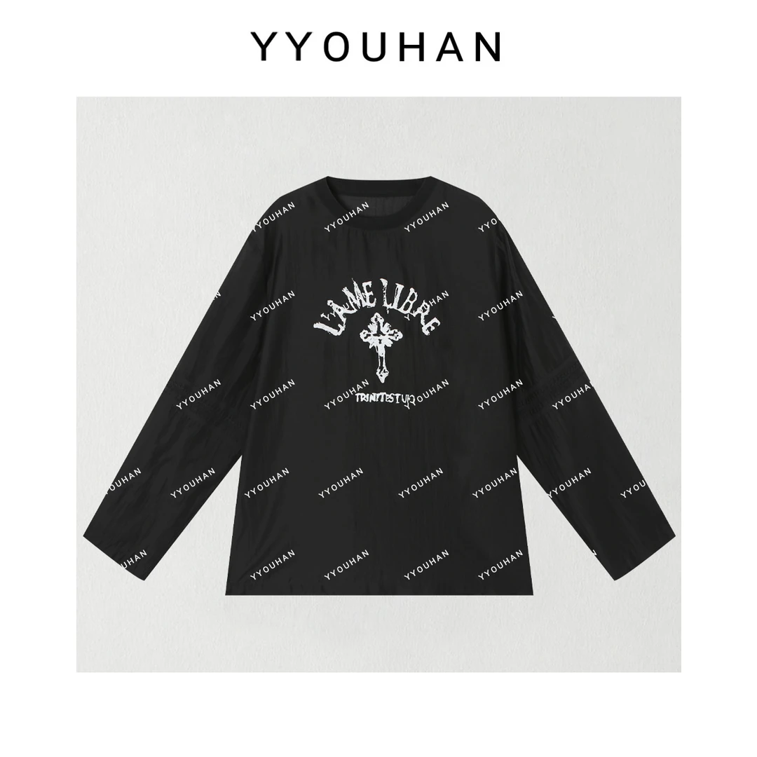 YYOUHAN 2025新款【克里特夏日】极简风显瘦百搭字母T恤 2507C3874