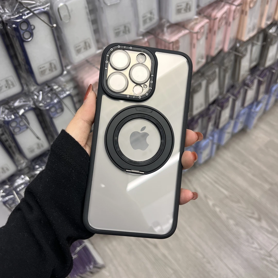 适用苹果15promax手机壳360°磁吸支架高清高透14pro防摔镜头可拆