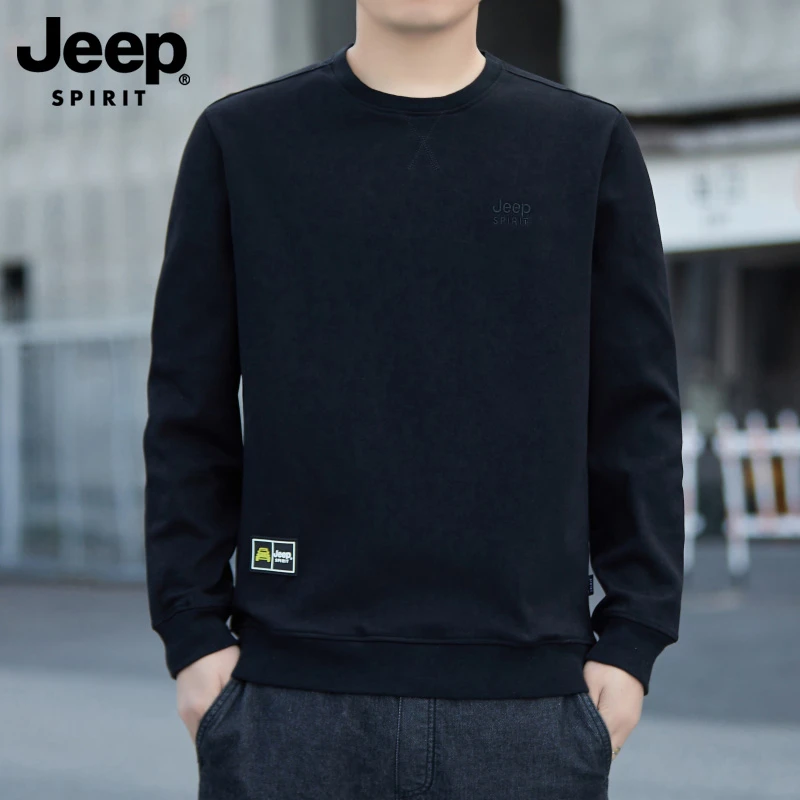 JEEP吉普卫衣男25年秋冬新款立领休闲潮流时尚百搭纯色长袖上衣男