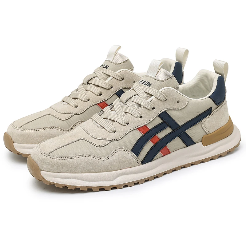 轻奢时尚手工阿甘鞋春季百搭透气休闲鞋韩版潮流男士低时尚休闲鞋