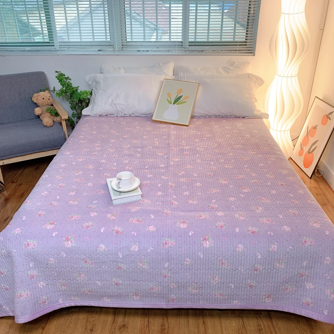 【苍兰紫】牛奶绒加厚婴儿绒床盖2×2.3速热保暖防滑触身即热