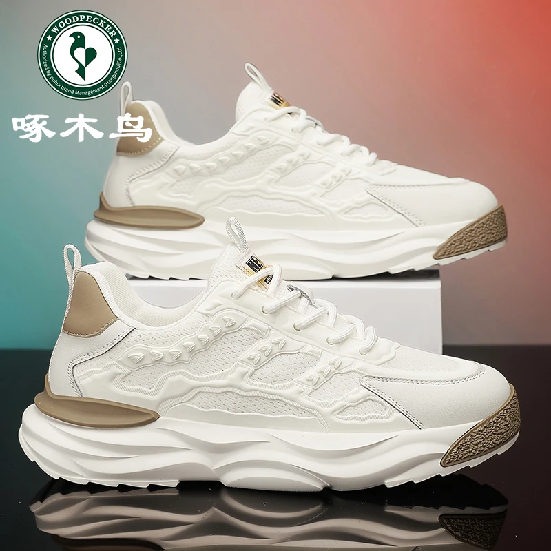 【正品】啄木鸟男鞋冬季运动休闲鞋男士网面透气潮鞋潮流百搭老爹鞋