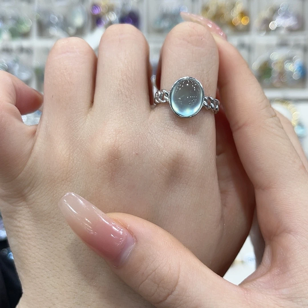 7***6蛇纹石玉银S925镶嵌戒指