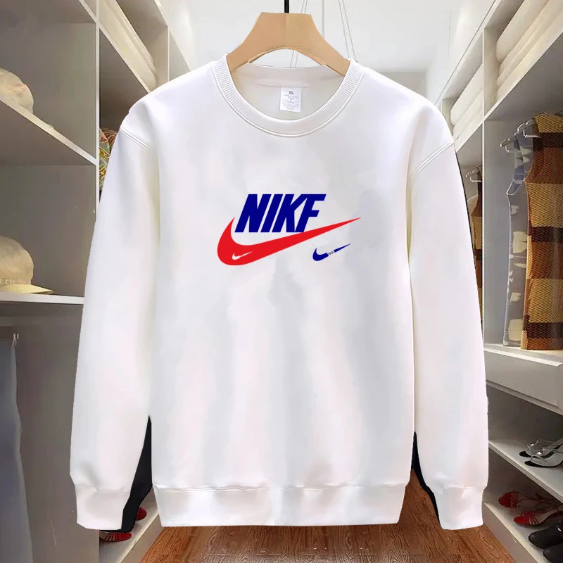 NK卫衣男春秋款上衣宽松圆领百搭潮牌美式重磅休闲长袖内搭打底衫