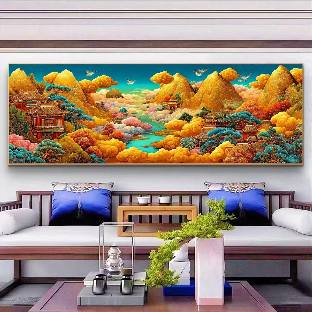 情络甄选 原创版权日照金山聚宝盆大格300*100f2515 45个色