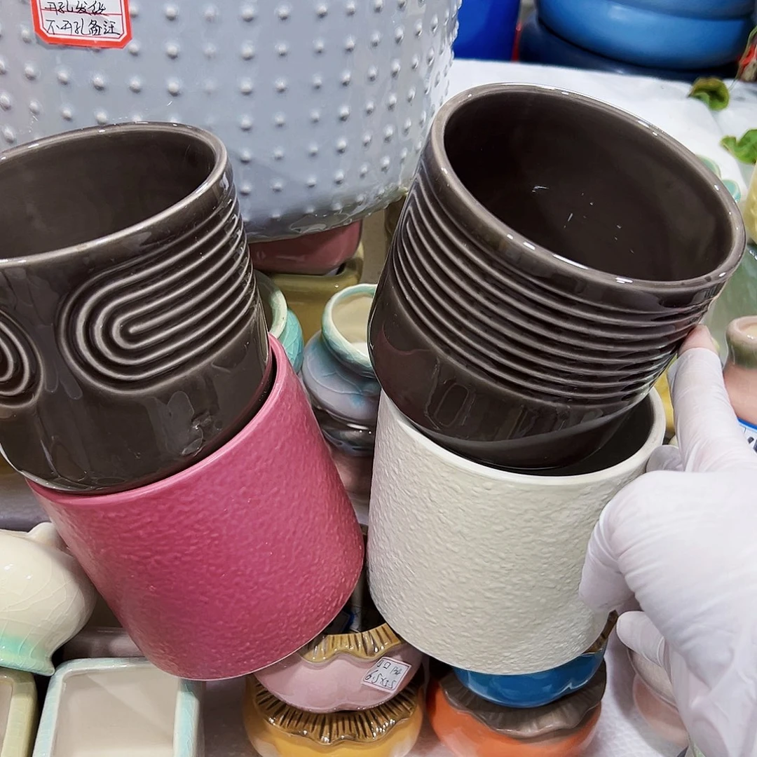 外贸尾单陶瓷花盆凑单18米包邮