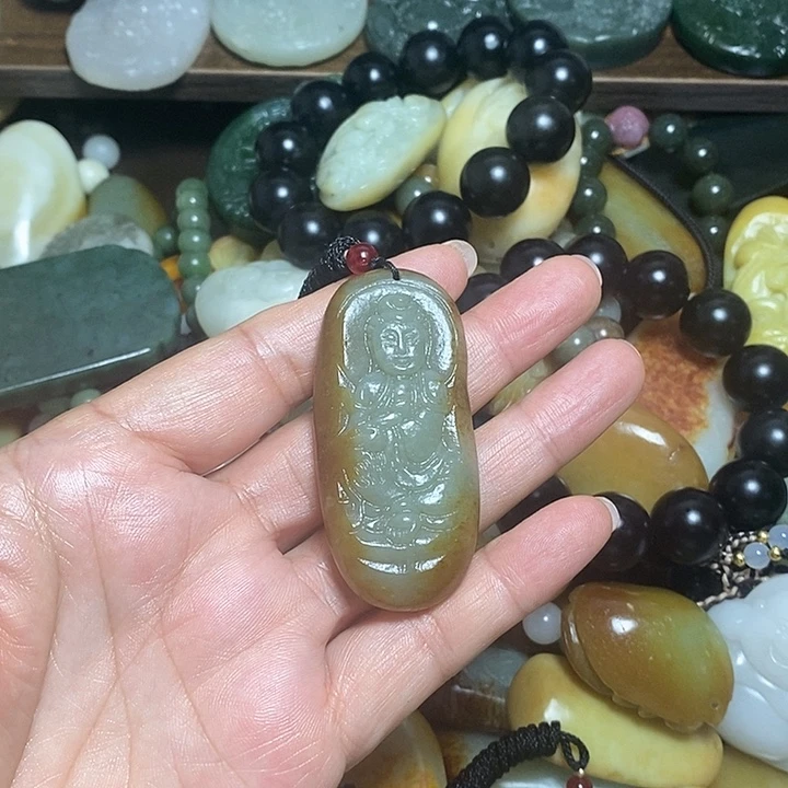和田玉未镶嵌挂件你**好
