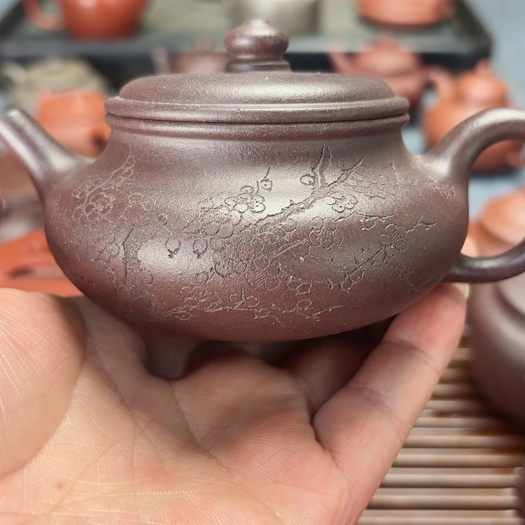 紫砂茶壶全手工三足盉