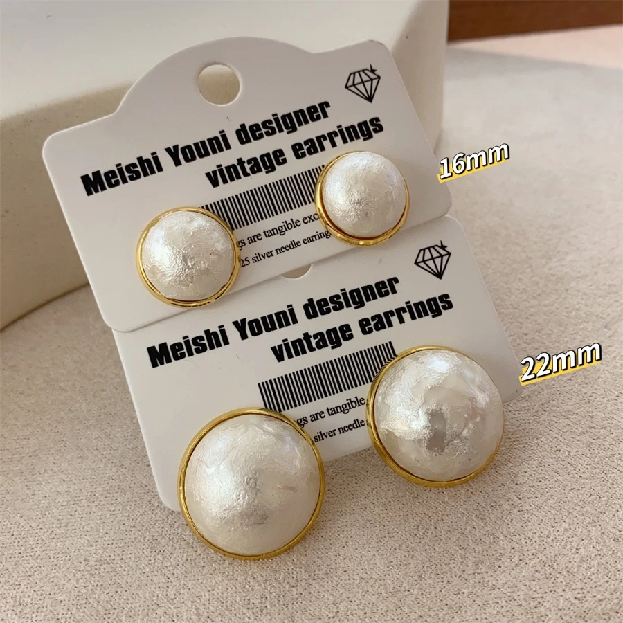 铜合金耳饰 小众圆形高级感新款潮轻奢时尚气质百搭耳钉精致简约