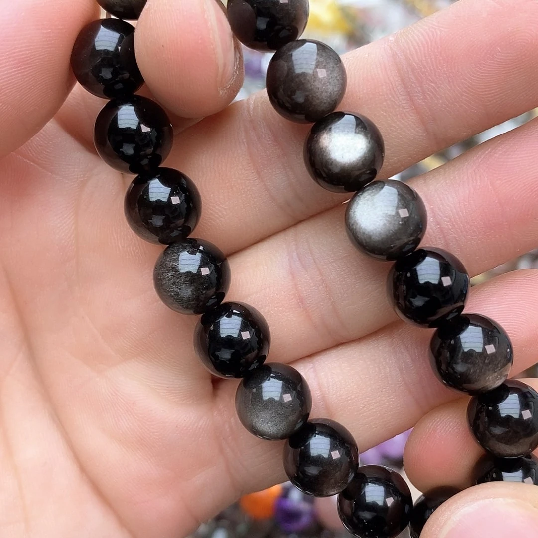 黑曜岩手链未镶嵌手链