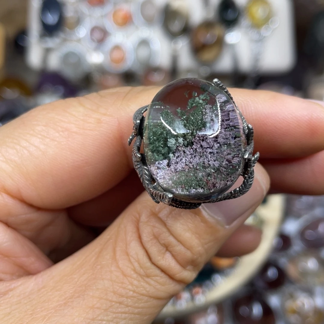 【闪购商品】银S925镶嵌珠宝半成品水晶戒指