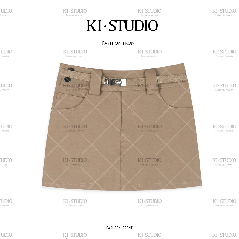 （送腰带）短裙高腰设计款A字半身裙时尚显瘦夏季气质半裙