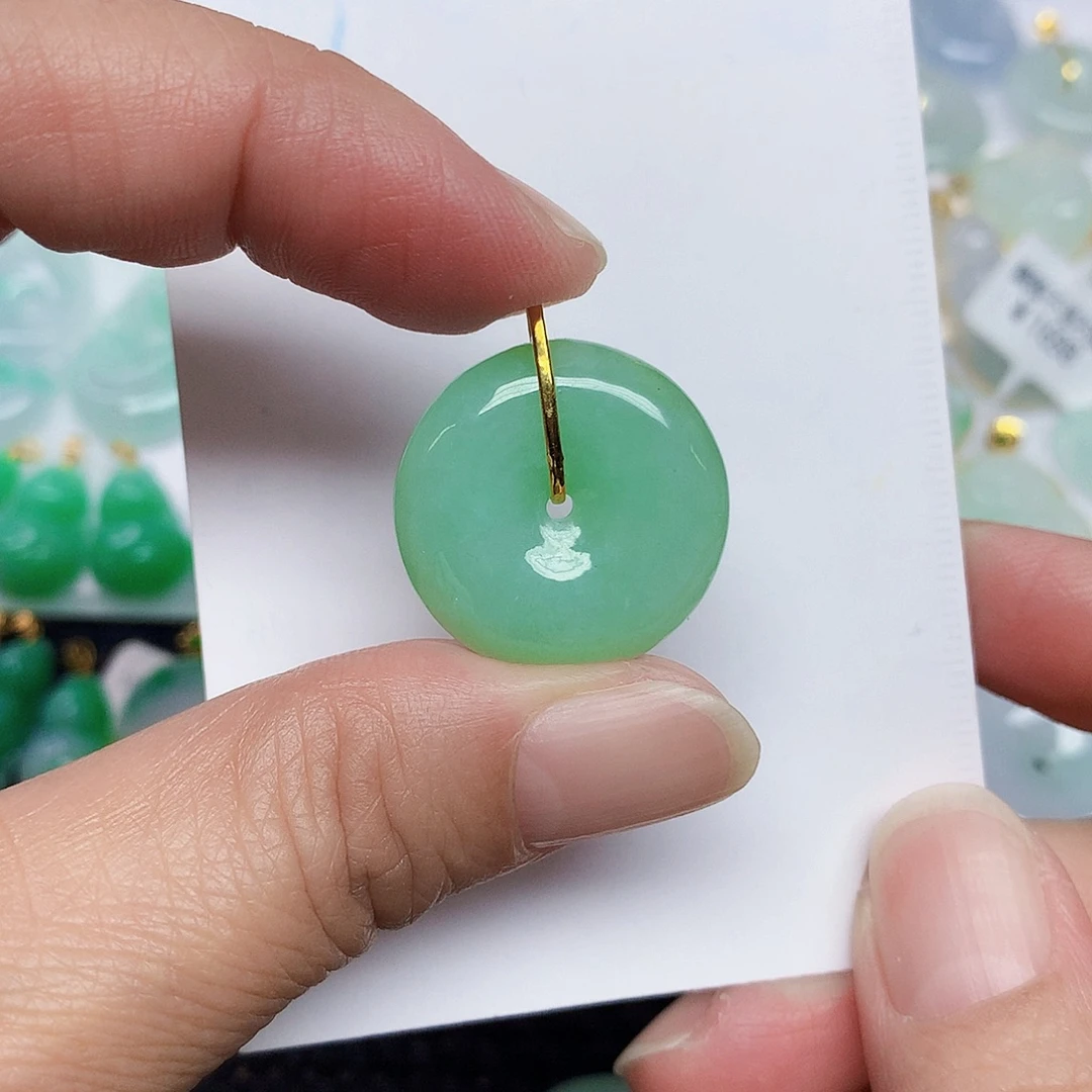 翡翠18K金镶嵌颈饰356789