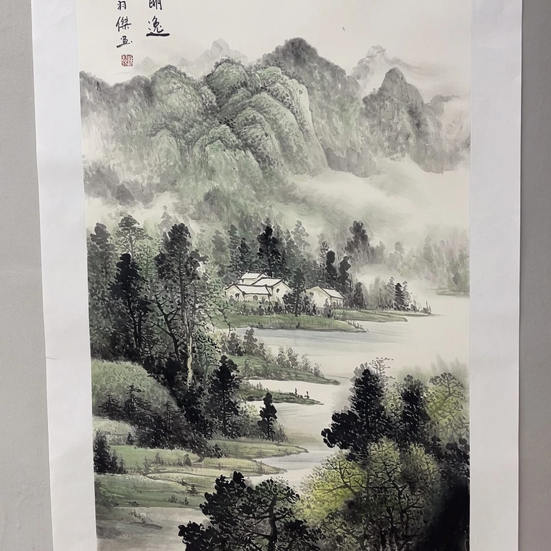 国画梁羽杰140/70青绿山水