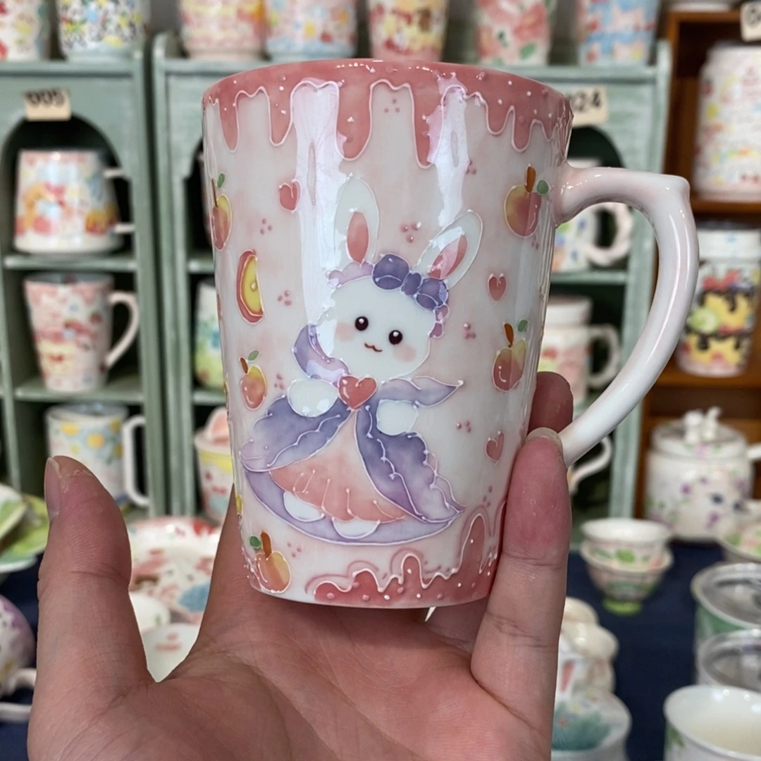 瓷片苹果兔子马克杯微瑕