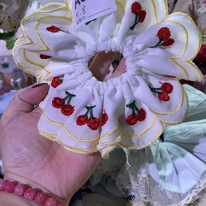 非金属布艺樱桃小发圈