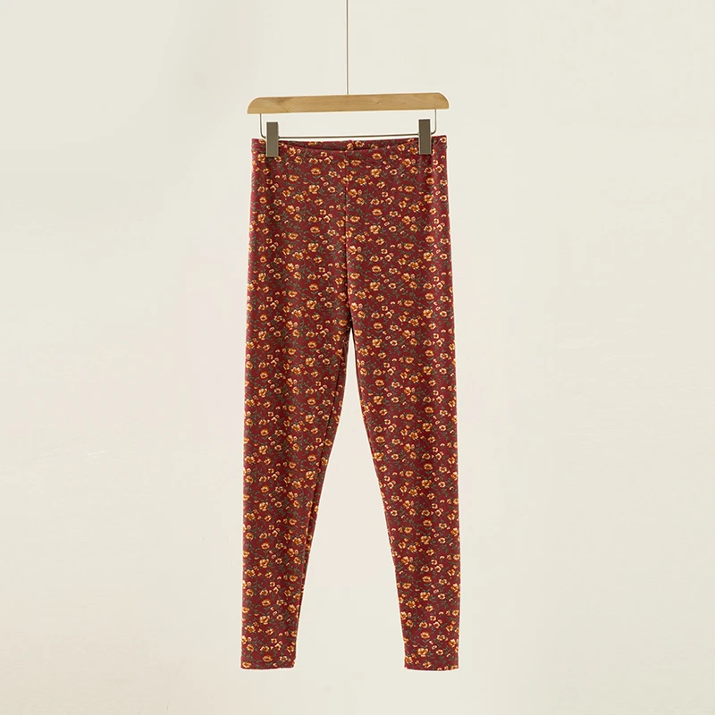 简约高腰碎花舒适保暖裤5177HD