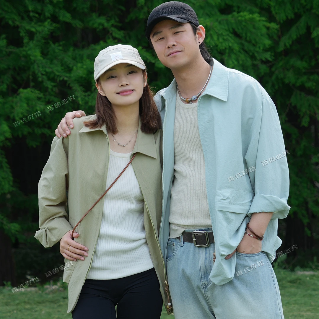 青式CYAN.C【林荫衫】彩珠通勤防晒衣纯色翻领多色长袖衬衫男女同款