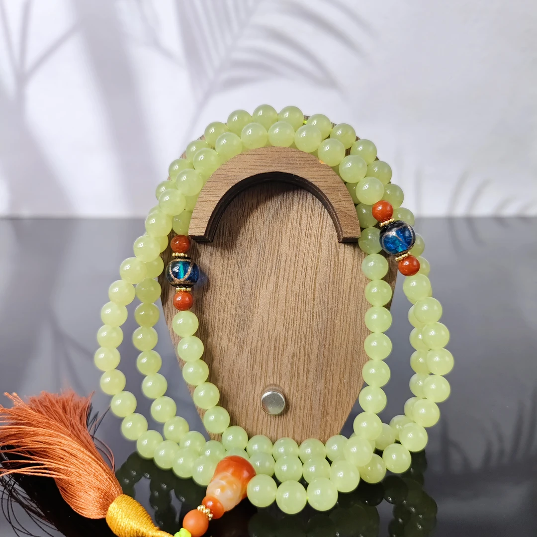 Y和田玉108项链（卡8）0070