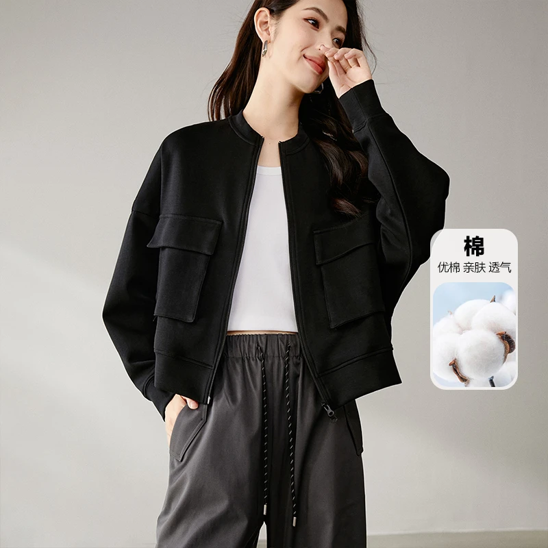 【断码清仓】2025春上衣棉质夹克外套女24122334
