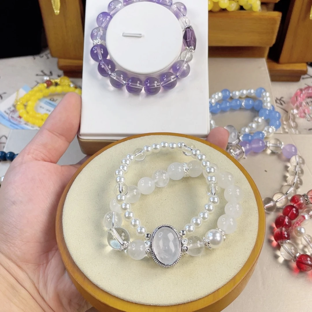 针钠钙石手饰银S925镀金镶嵌