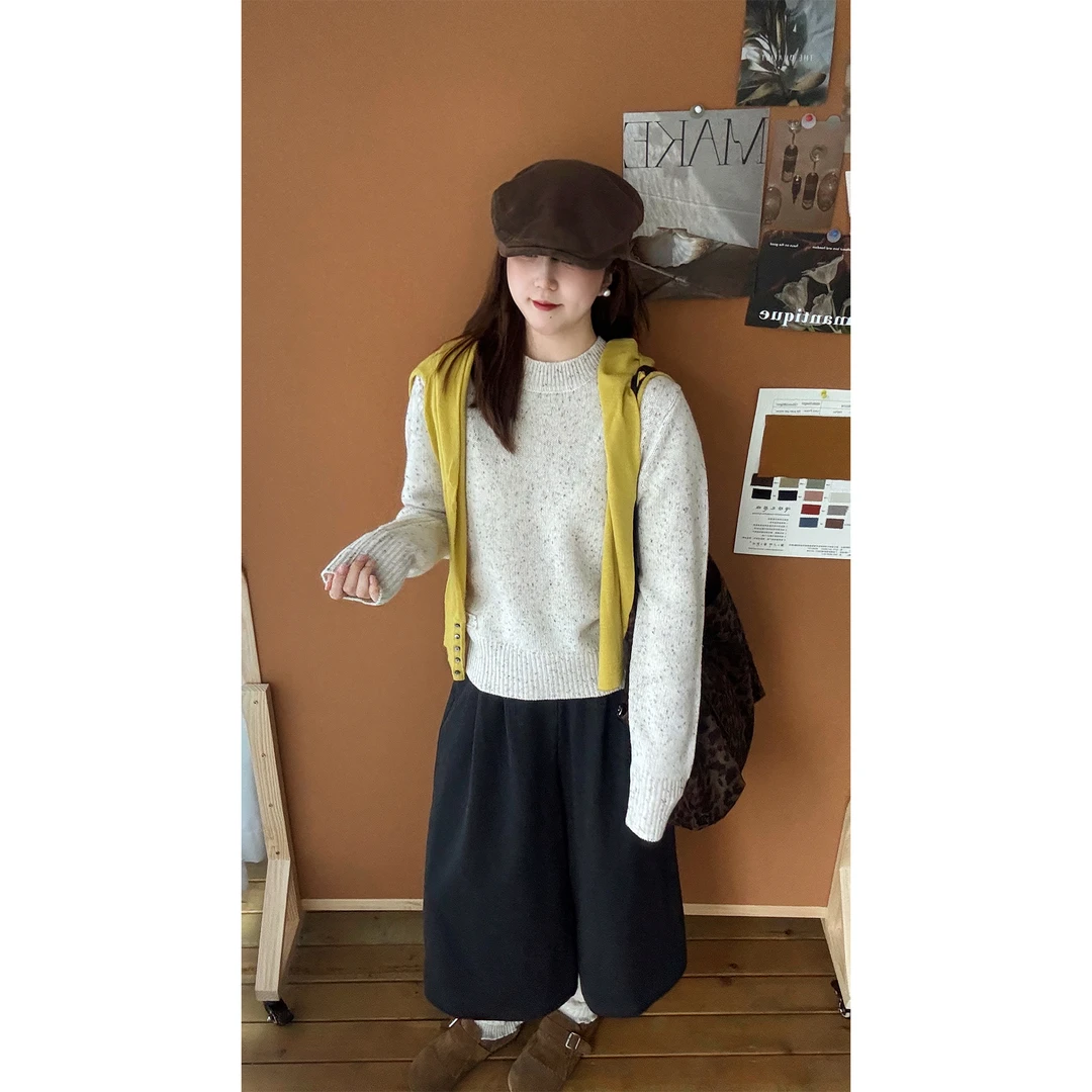 zhukele 点子纱圆领羊 毛衫