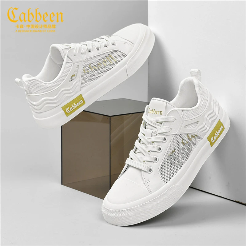 卡宾男生鞋子秋季百搭白色潮鞋男韩版潮牌休闲男鞋轻便软底小白鞋